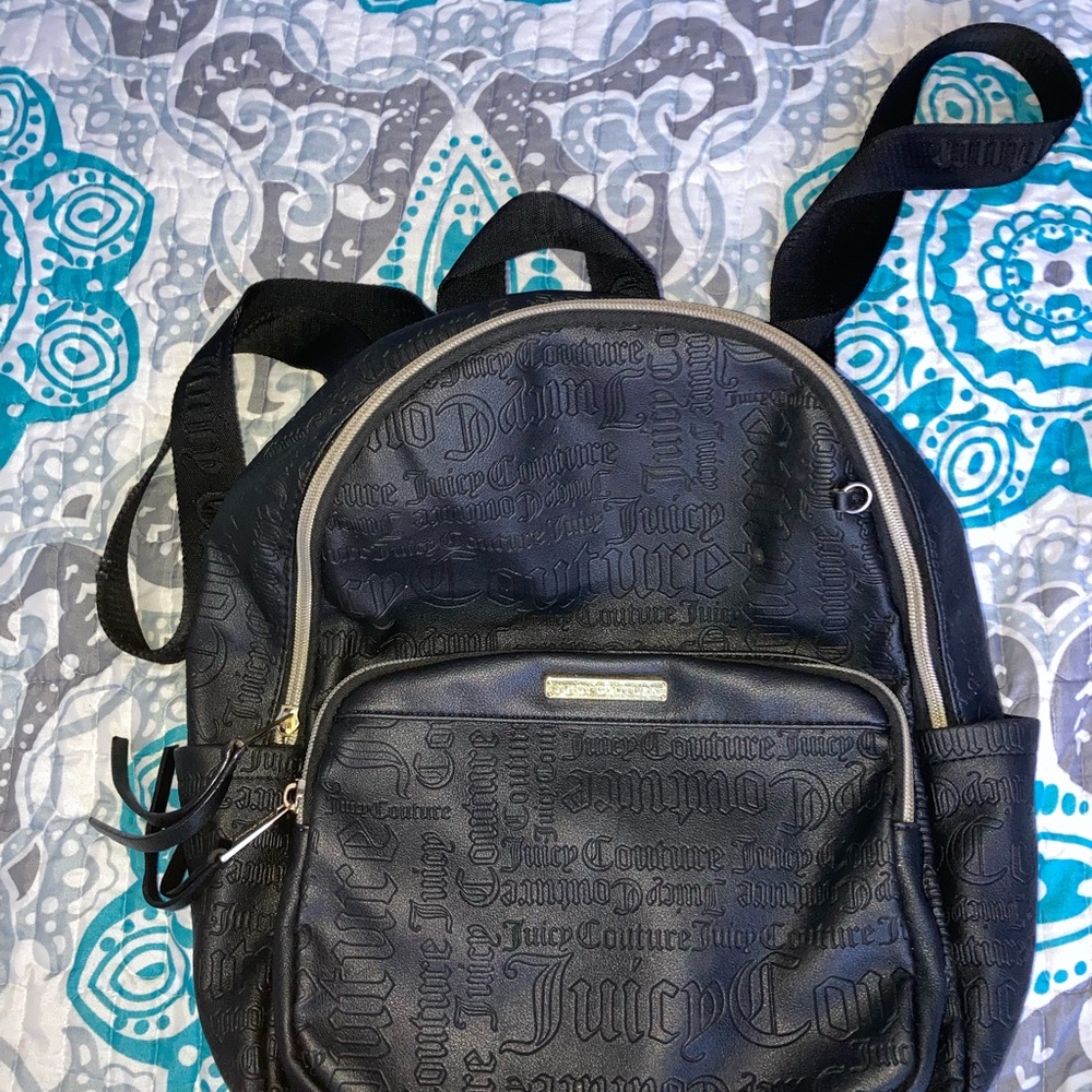 Juicy Couture Black Backpack with Textured Design